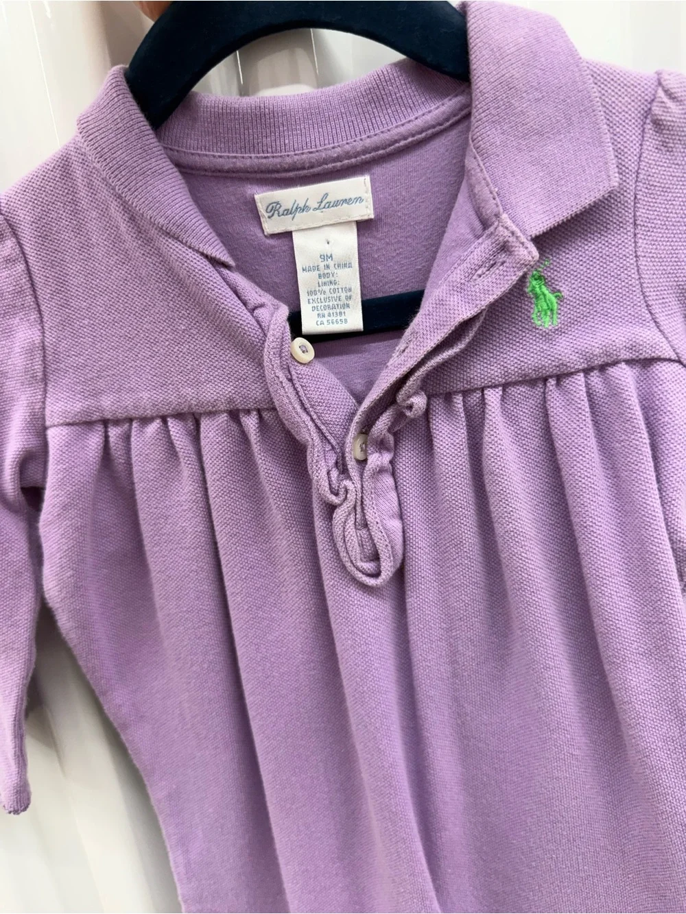 Ralph Lauren Purple Cotton Baby One-Piece 9 months
